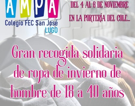 GRAN RECOGIDA SOLIDARIA DE ROPA DE INVIERNO  ROPA DE HOMBRE DE 18 A 40 AÑOS